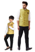 VASTRAMAY Yellow Baap Beta Ethnic Jacket Set